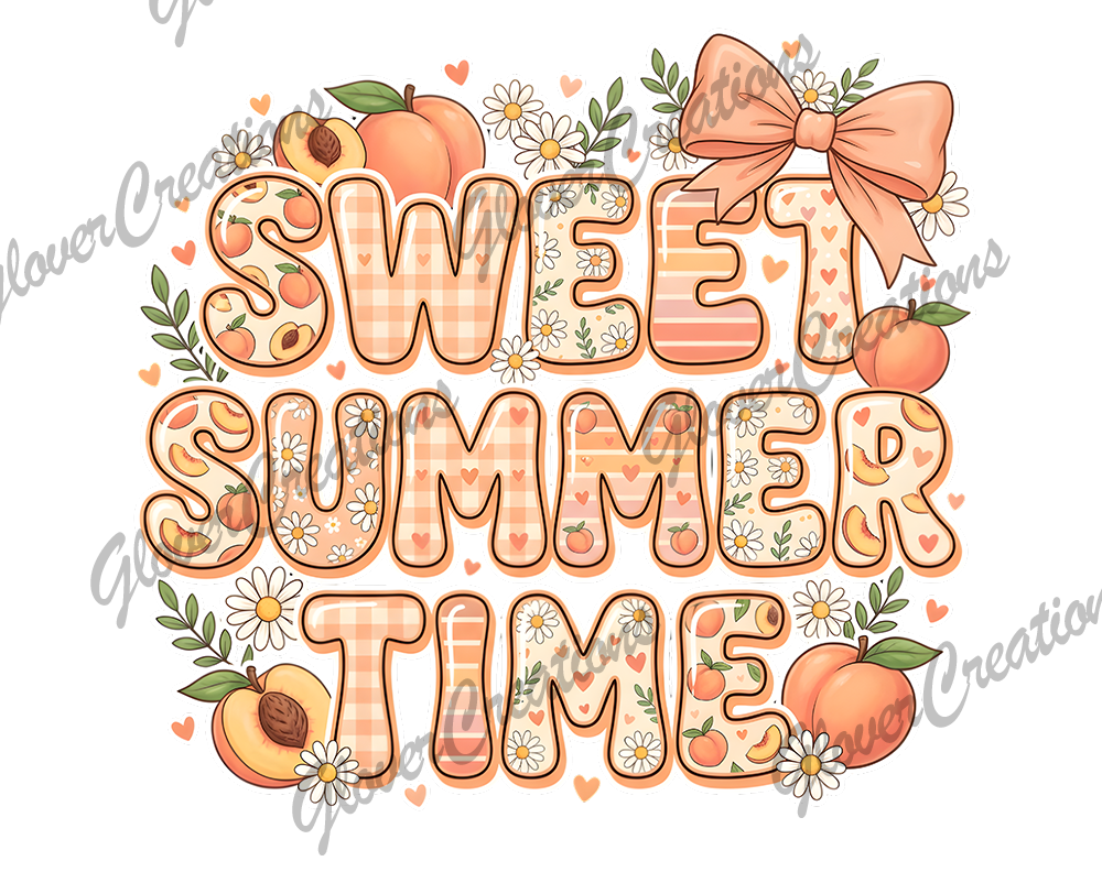 Sweet Peach Summer Direct to Film Ready to Press Heat Transfer