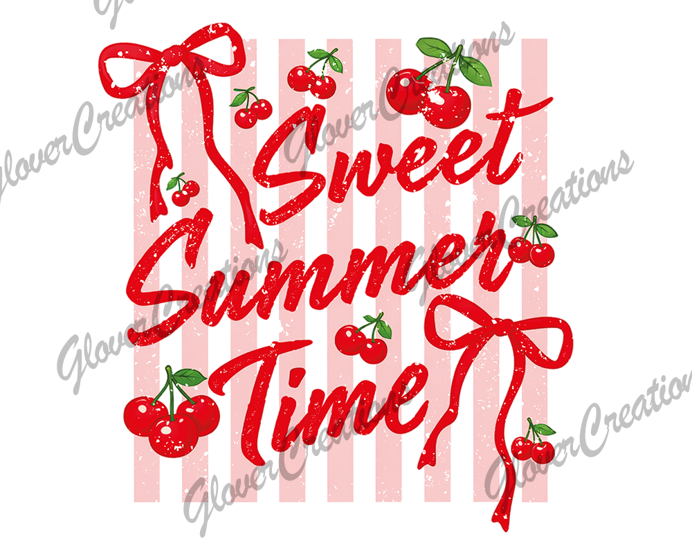Sweet Cherry Summer Direct to Film Ready to Press Heat Transfer