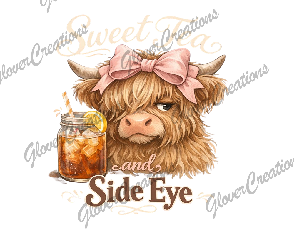 Sweet Tea Side Eye Direct to Film Ready to Press Heat Transfer