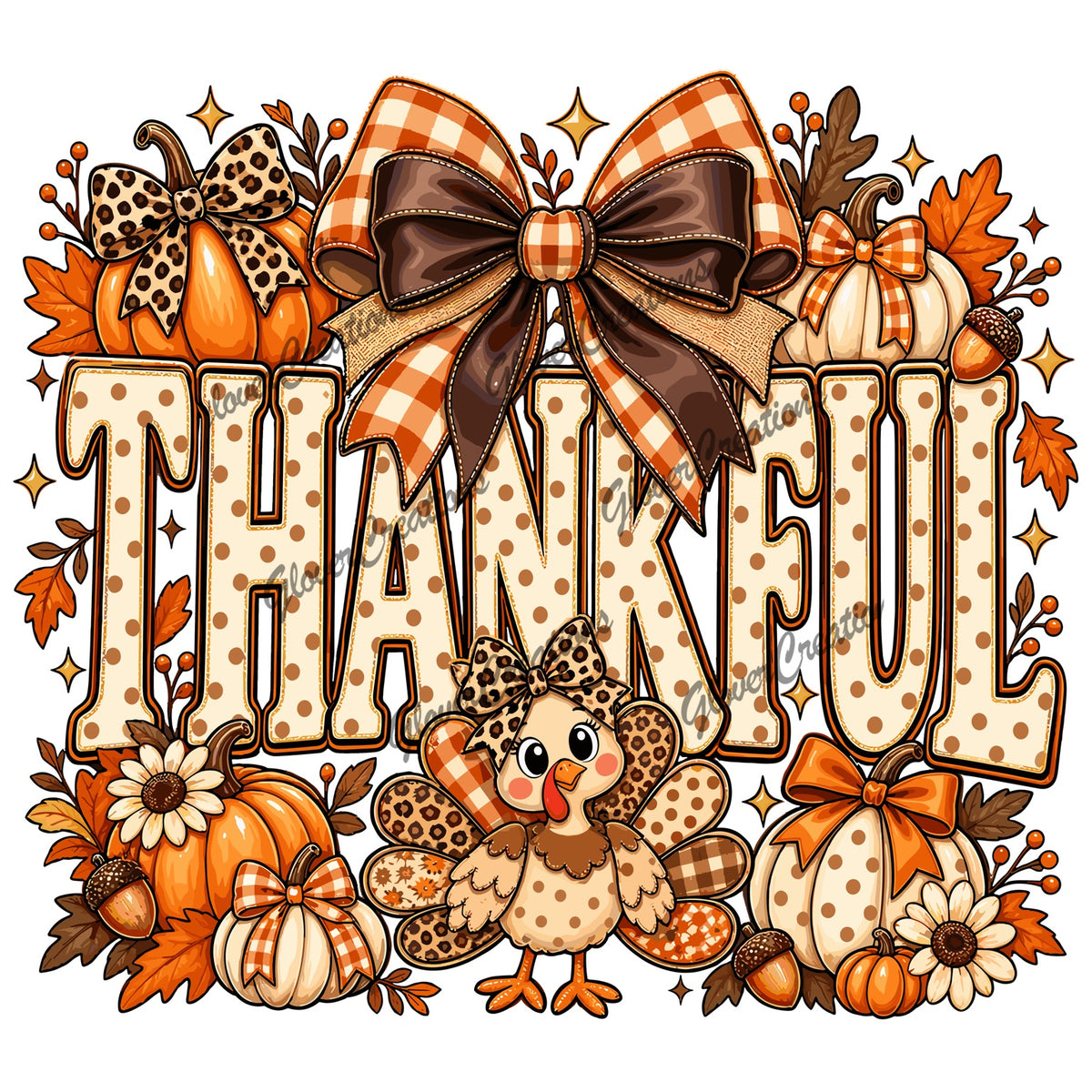 Thankful turkey fall DTF heat transfer
