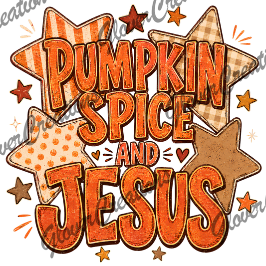Pumpkin Spice Jesus Direct to Film Ready to Press Heat Transfers