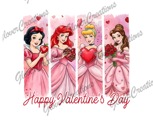 V-Day Princesses Direct to Film Ready to Press Heat Transfers