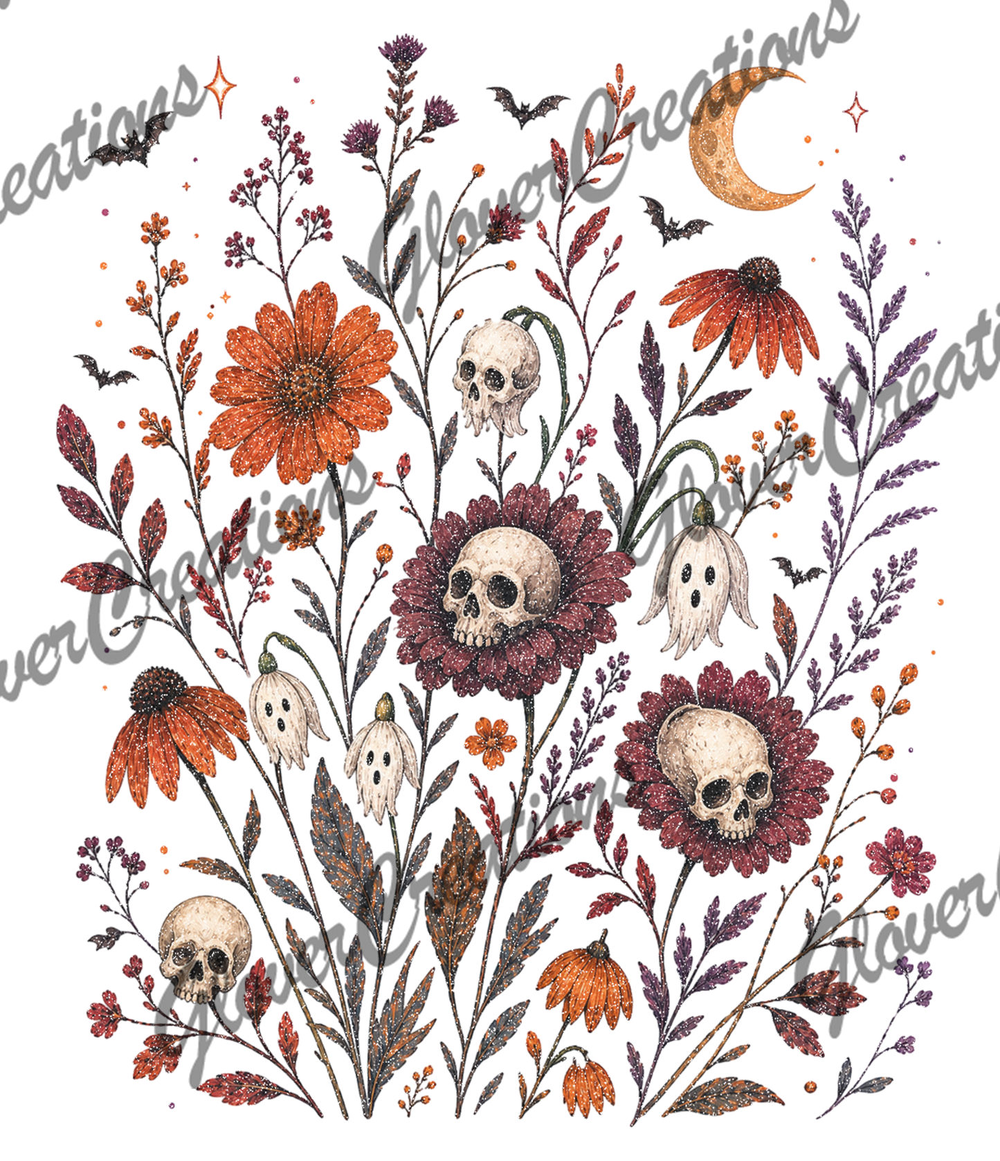 Floral Horror  Direct to Film Ready to Press Heat Transfers