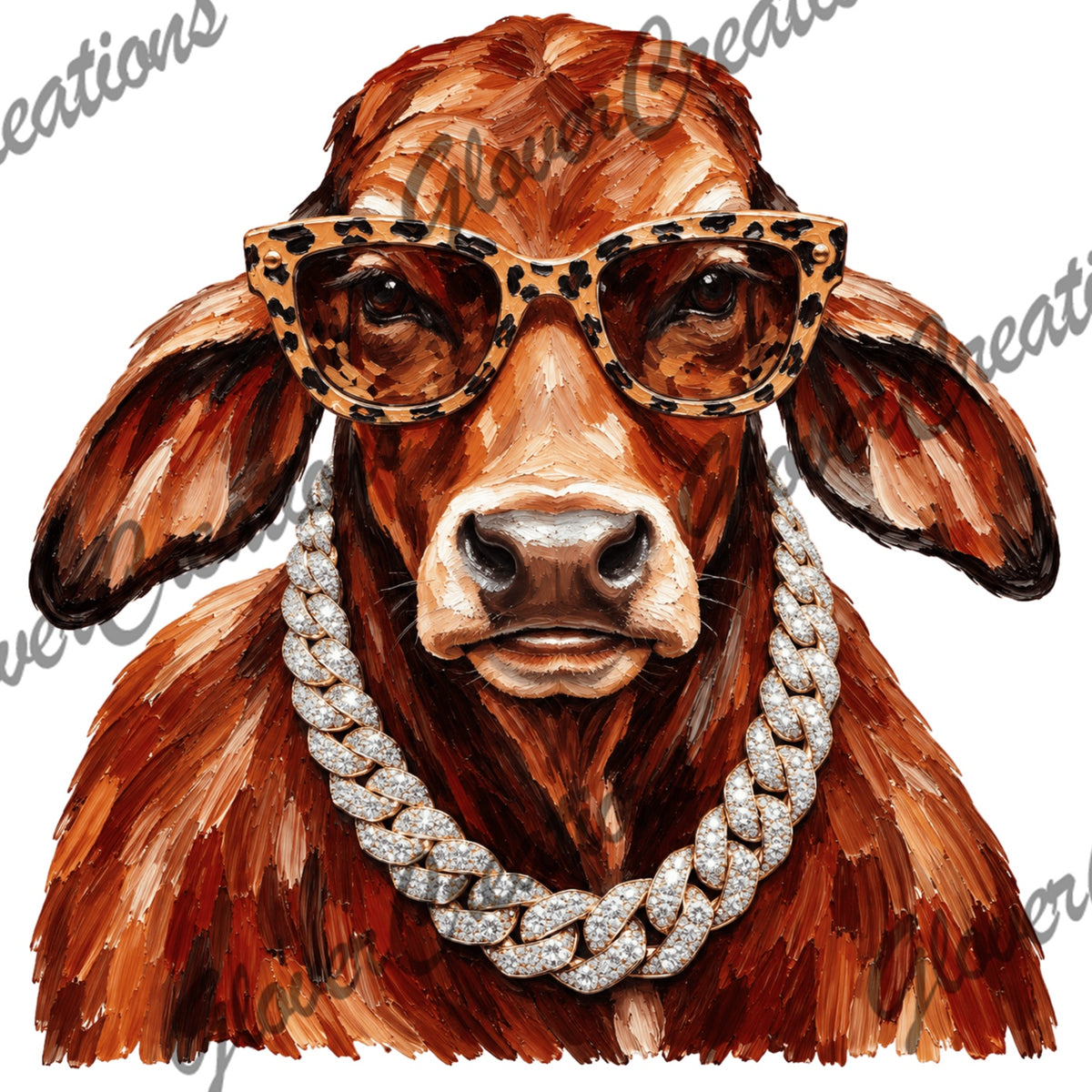 Western Glam Cow Direct To Film Ready To Press Heat Transfers