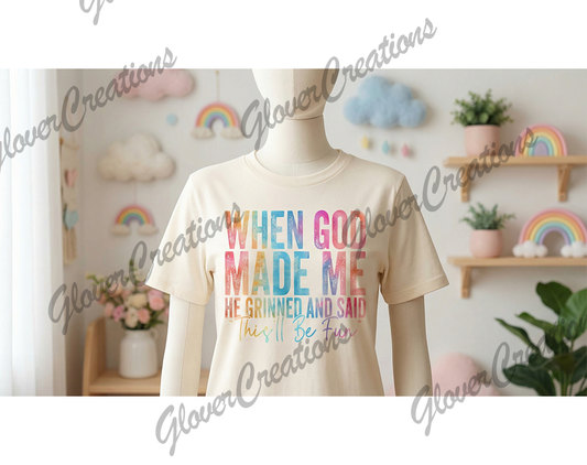 When God Made Me Shirt Mock-Up Digital Download